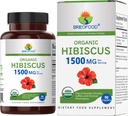 Brieofood Bio Hibiscus 1500mg, 45 Servierungen, Vegetarisch, Glutenfrei, 90 vegetarische Tabletten