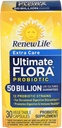 Renouveler la vie extra soins capsules probiotiques digestives, 50 milliards d'UCF garantis, supplément quotidien soutient immune, digestif, santé respiratoire(1), L. Rhamnosus GG, laiterie, soja et sans gluten, 30 comtes
