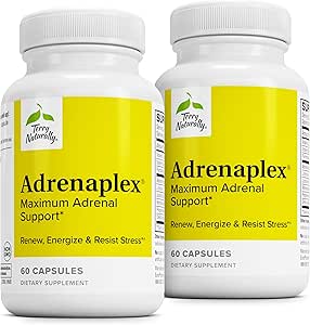 Terry Naturally Adrenaplex - Adrenal Gland Function Supplement - Glandulare Unterstützung mit Vitaminen C & B6 - Unterstützt gesunde Nebennieren Funktion - Halten Sie aus der Reach von Kindern - 60 Kapseln (Pack von 2)