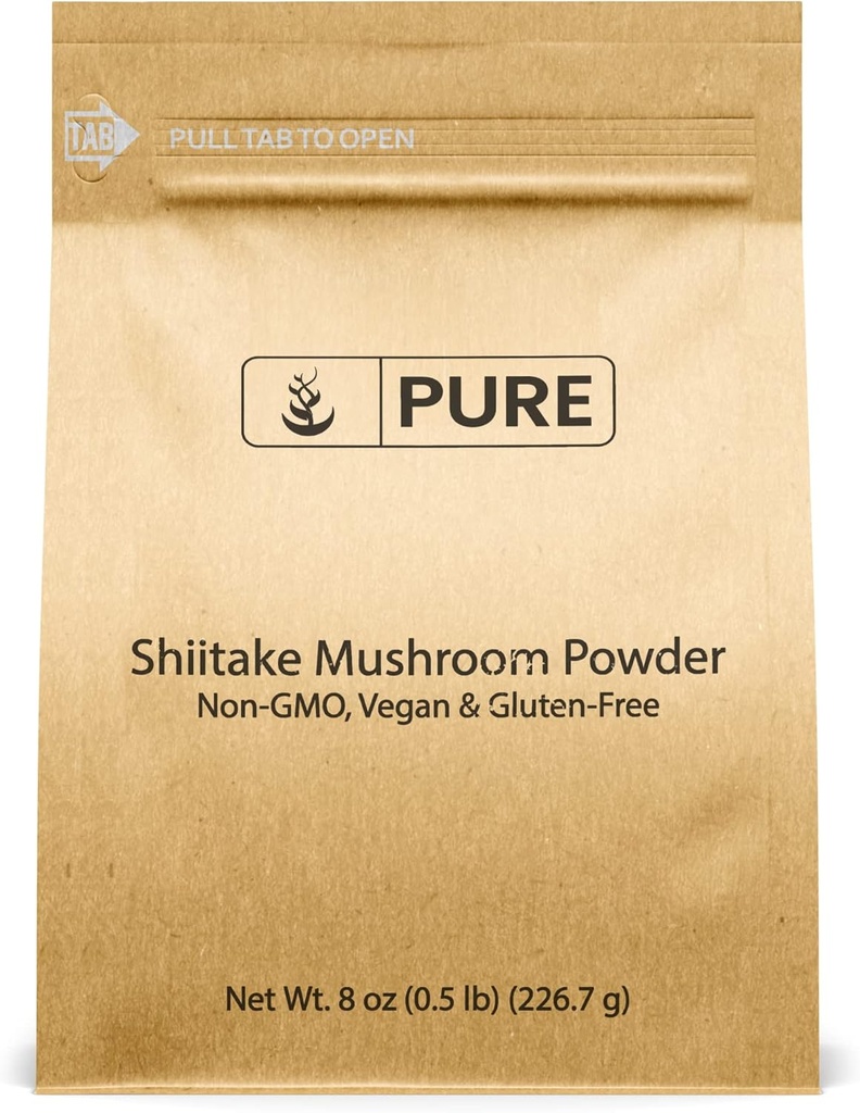 PURE ORIGINAL INGREDIENTS Shiitake Mushroom (8oz) Black Forest Mushroom, Herbal Extract, Traditional Supplement.