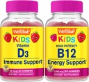 Eh bien oui Vitamine D3 Enfants + Vitamine B12 Enfants, Gommies Bundle - Grande dégustation, supplément de vitamine, sans gluten, sans OGM, gommy à croquer