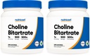 Nutricost Pure Choline Bitartrate Pulver 500G (2 Flaschen)