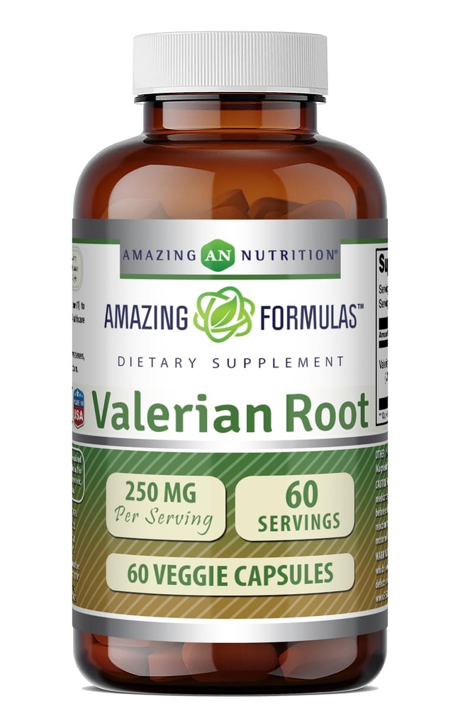 Incredibile Formulas Valerian Root 4:1 Extract Supplemento | 250 Mg | 1000 Mg Equivalent | 60 Veggie Capsule | Non-GMO | Gluten Free | Made in USA