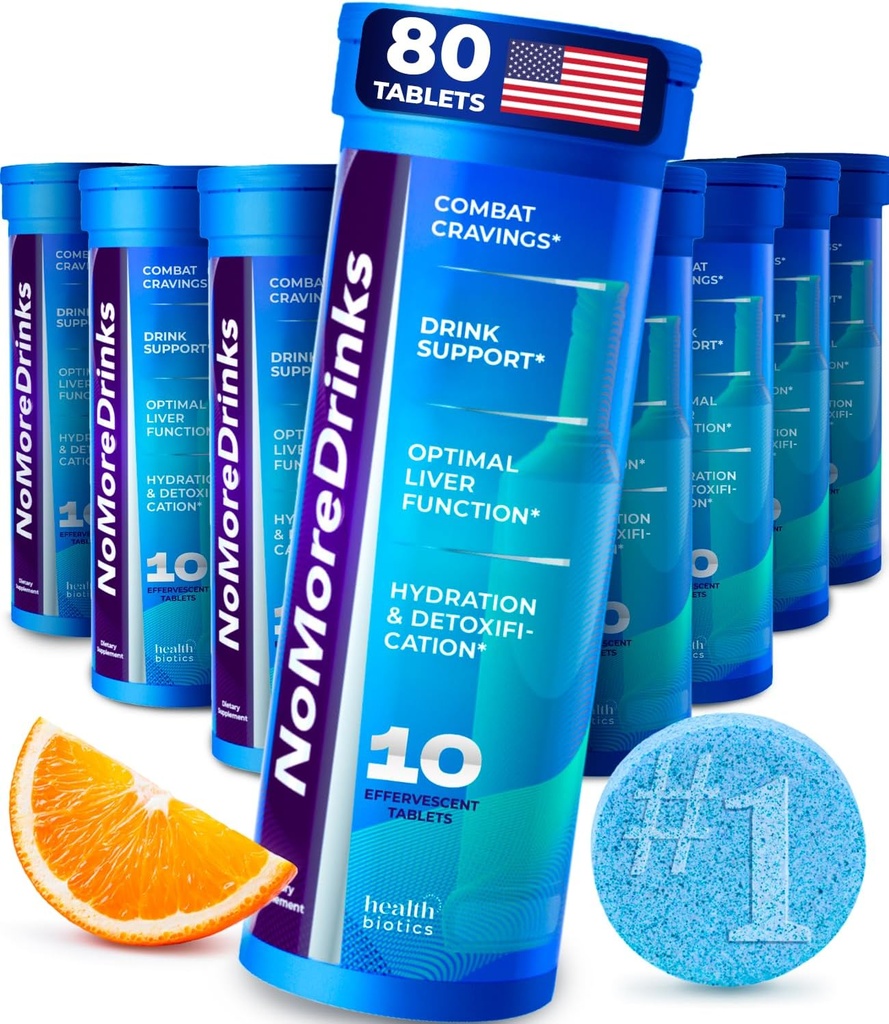 NoMoreDrinks Anti-Alkohol Craving-Ergänzung | Liver Detox & Combat Cravings | Energy Support Alkohol Ersatz-Getränk | Bio-Milch-Diesel-Ergänzung & Dandelion Root & 5HTP | (80) Energy Pills