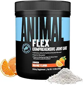 Animal Flex Powder - Integratore di supporto congiunto per il sollievo dal dolore, la riparazione e il ripristino dei muscoli con Turmerico, Glucosamina, Condroitina, MSM, Collagene e Boswellia, Grande aroma d'arancia di degustazione, 30 Scoops