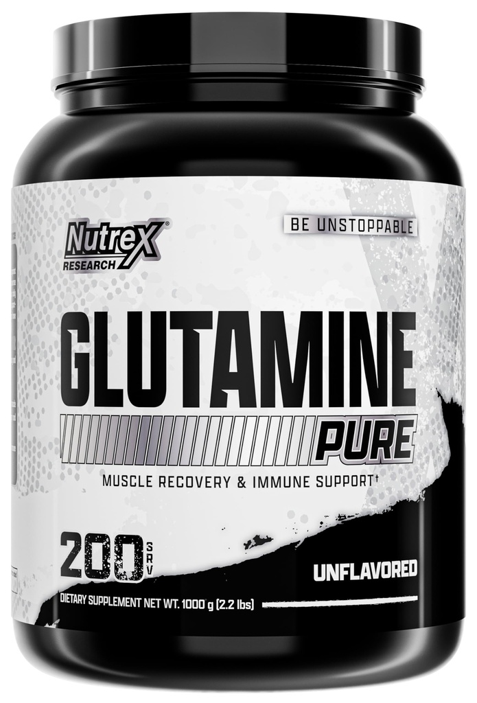 Nutrex Research L-Glutamine Powder - 200 Serve - Pure Unflavored, Non-GMO & Gluten Free
