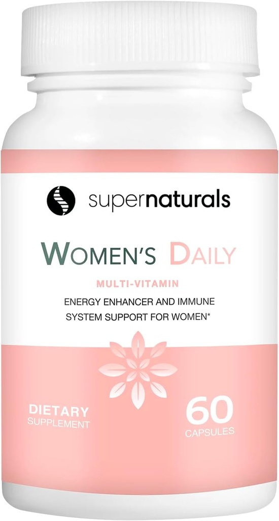 Super Naturals Santé, Multivitamine pour les femmes, Supplément de défense immunitaire Multivitamine Capsules, Suppléments végétaliens pour les femmes - 60 Capsules