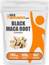 BulkSupplements.com Polvere di maca nera - Supplemento di radice di maca nera, supplemento di erbe per gli uomini e le donne - Vegan, senza glutine, 750mg per porzione, 500g (1.1 lbs) (pacchetto di 1)