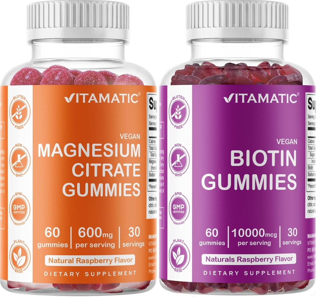 Vitamatic Magnesium Gummis & Biotin Gummis - 60 Vegan Graf Jede