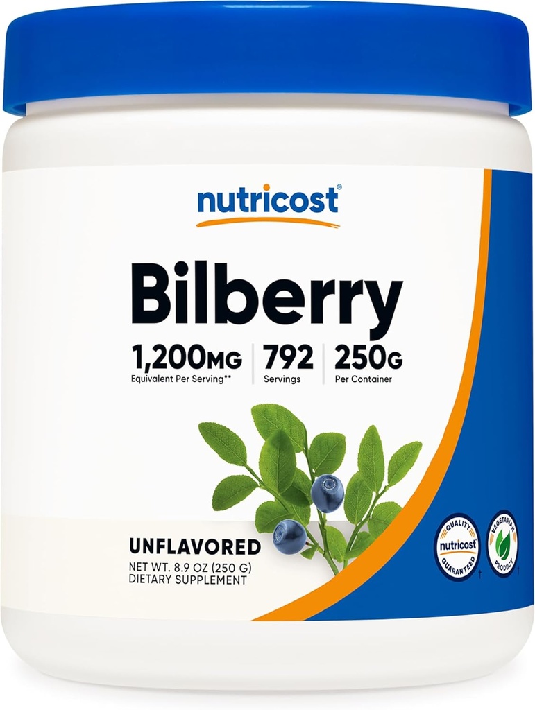 Nutricost Bilberry Powder 250 Gramm - Glutenfrei und nicht-GMO