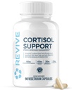 Revive MD Cortisol Manager, 90 Capsules végétariennes - Supplément de cortisol avec Magnésium et L-Theanine Support Santé, Focus, Énergie, Fatigue, et Fonction Gland Adrénale - Vegan & Sans gluten