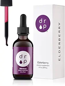 Des gouttes liquides de baies de sureau avec vitamine C – Supplément de soutien immunitaire pour les enfants et les adultes – Vegan, sans gluten, sans OGM, sans sucre, sans conservateurs artificiels – 2 mois d'approvisionnement en suppléments de goutte