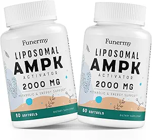 Attivatore AMPK Liposomico 2000 mg - Alta biodisponibilità Berberina HCL, DEM, cardo di latte, e Cinnamon Bark Capsule 6-in-1 AMPK Integratori per il supporto antiossidante e il regolamento cellulare, 120 Softgels