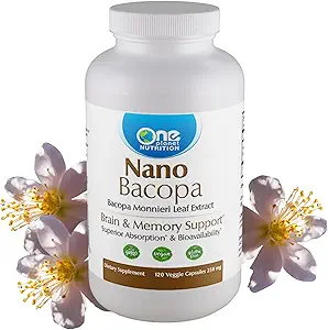One Planet Nutrition Nano Bacopa 250 mg Veggie Capsule (120 Serve), Bacopa monnieri Extract, Nano for Easy Absorption, Enhances Memory & Focus, Non-GMO, Vegan, Gluten-Free