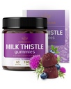 HERBAMAMA Latte Thistle Supplement - 1500mg Milk Thistle Seed Gummies for Liver Cleanse - Vegan, Non OGM Liver Support with Silybum Marianum - 60 Pectin-Based Blueberry-Flavored Chews