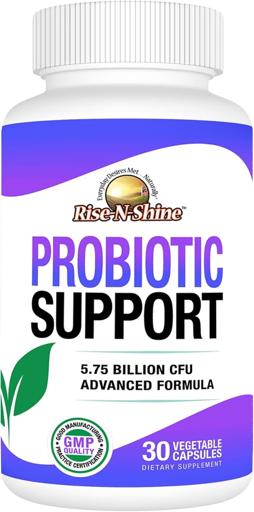 Probiotici Rise-N-Shine per donne e uomini - 5,75 miliardi di CFU 7 Strains - 30 capsule