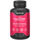 Naturalis Vegan Prenatal with Full Specrum Omega-3 | Algae DHA, EPA, DPA, Vitamin D3 & Active Folic L 5-MTHF | Vegan Society Certified, Sostenibilmente Sourced, Non-GMO & Soy Free | 120 Veggie Softgels