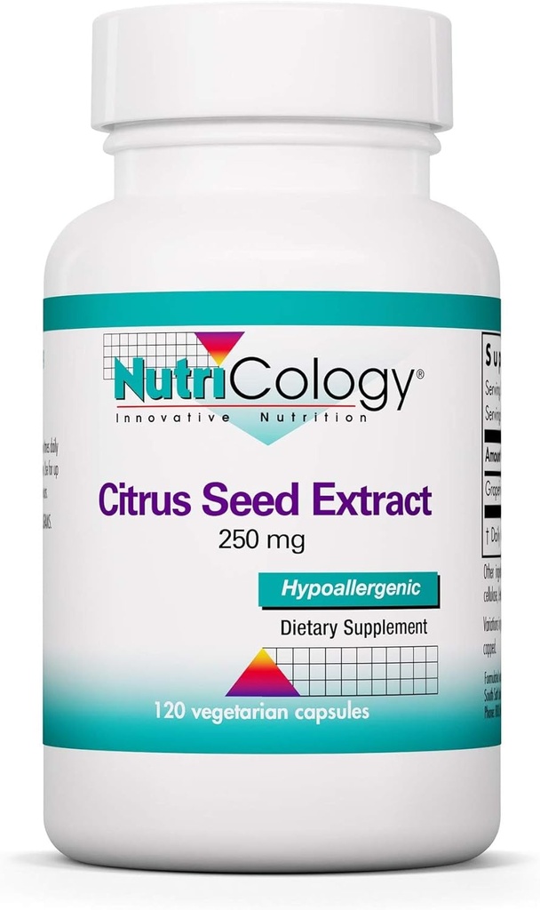 Nutrizione Citrus Seed Extract Supplement - Estratto di semi di pompelmo 500mg, Supporta Funzione metabolica, Contaminante Libero, Capsule Vegetariani - 120 Conte