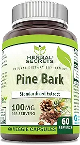 Estratto di pino di erbe Segreti Supplemento | 100 Mg Per Serving | 60 capsule vegetali | Non OGM | Gluten-Free | Made in Italy
