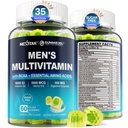 Multivitamina metilata per gli uomini Gummies, aminoacidi BCAA, zinco, vitamina giornaliera A C D3 E K2 B Complex, calcio, magnesio, licopene, enzimi digestivi - energia, immunitario, muscolo-zucchero libero, vegano, 60Cts