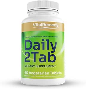 Daily2Tab - Tout ce dont vous avez besoin Multivitamin Plus Formule multiminérale. 26 nutriments essentiels pour les femmes et les hommes, 60 comprimés