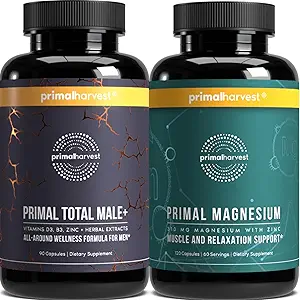 Integratore maschile e magnesio ottimizzazione della salute degli uomini con i nutrienti mirati per Vitality & Recovery 2 Pack Bundle