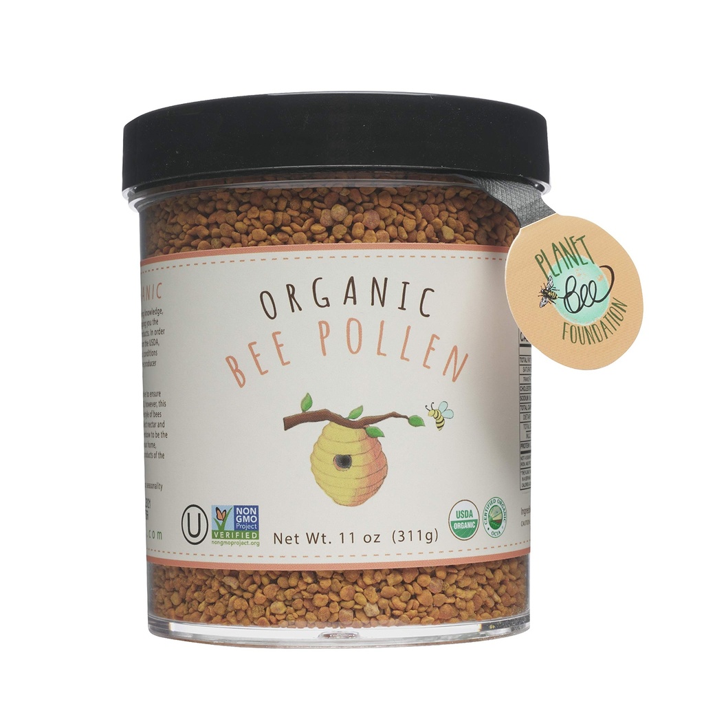 Greenbow Organic Bee Pollen - 100% USDA Certified Organic, Non-GMO, Halal, Kosher Certified, Pure & Natural Bee Pollen - Superfood mit Proteinen, Vitaminen & Minerals - Glutenfrei - 311g