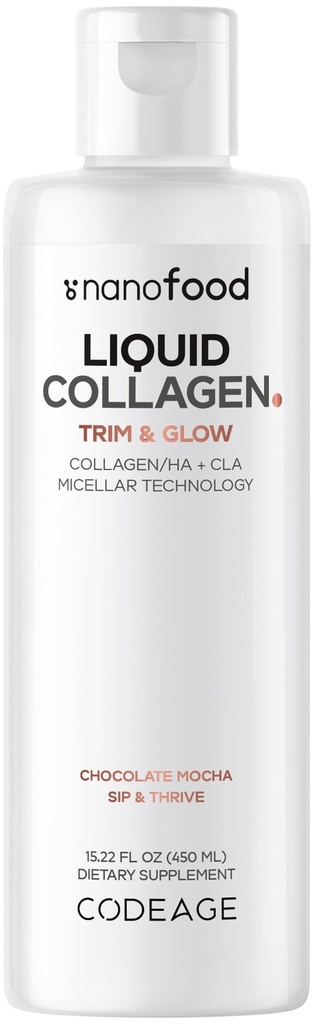 Kodierung flüssige Kollagen Ergänzung Schokolade Geschmack, Beauty Trim & Glow Liposomal Collagen Peptide, CLA konjugierte Linolsäure, Hyaluronsäure, Vitamin E, hydrolysiert, Non-GMO, 15.22 fl oz