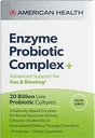 AMERICAN HEALTH Enzyme Probiotic Complex Plus, 20 miliardi di microrganismi - Strain Clinicamente Studiato - Supporto Avanzato per Gas & Bloating* - Non OGM - 30 capsule, 30 Total Servings