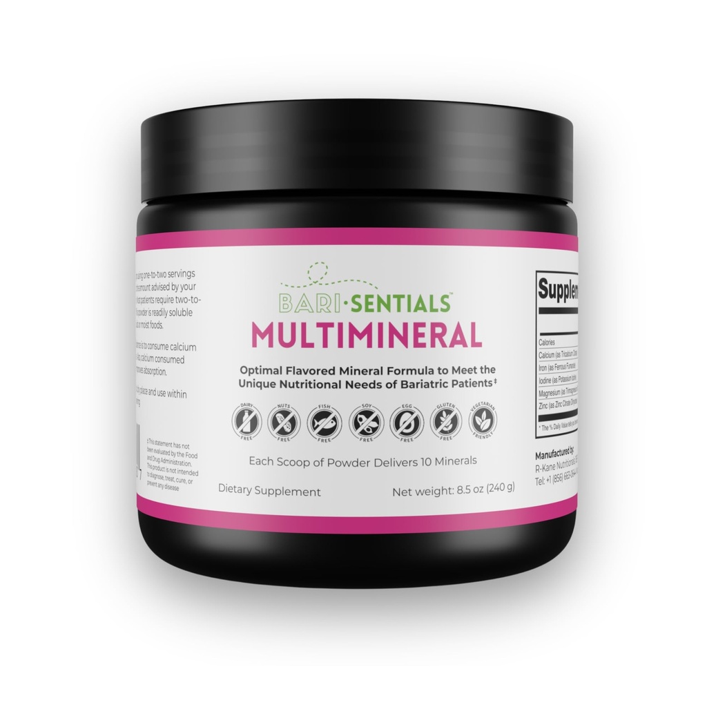 R-Kane Ernährung Barisentials Bariatric Multimineral Supplement- Post-Bariat Chirurgie Unterstützung- Einfach zu lösen Mineralpulver- Erdbeer-Lemonade Flavored Drink- 240g