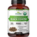 Zazze USDA Organic Black Cohosh 10:1 Extrakt, 3000 mg Stärke, 120 Vegan Kapseln, 4 Monate Versorgung, Standardisiert und konzentriert 10X Extrakt, 100% Vegetarisch, All-Natural, Non-GMO, Made in USA
