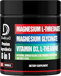 Supplément au magnésium L-Thréonate avec la Mane des Lions et la racine d'Ashwagandha - 1000Mg (60 Nombre (paquet de 1) *)
