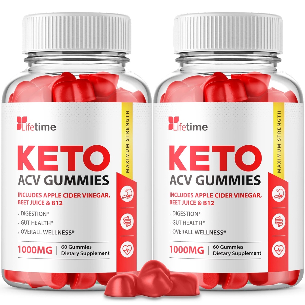 (2 Pack) Lebenszeit Keto Plus ACV Gummies - Offizielle Formel, Vegan, Non GMO - Lebenszeit Keto acc Gummies, Lebenszeit Keto Gummies mit Apfel Apfelessig, Vitamin B12, Granatapfelsaft (120 Gummi)