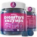 Verdauungsenzyme für Frauen und Männer Gummie w/ Probiotika, Papaya, Bromelain, Ginger - Bloating Relief & Gut Health Chewable Supplement Digest Proteine Dairy Carbs Veggies Fats, Sugar Free Vegan, 120Cts