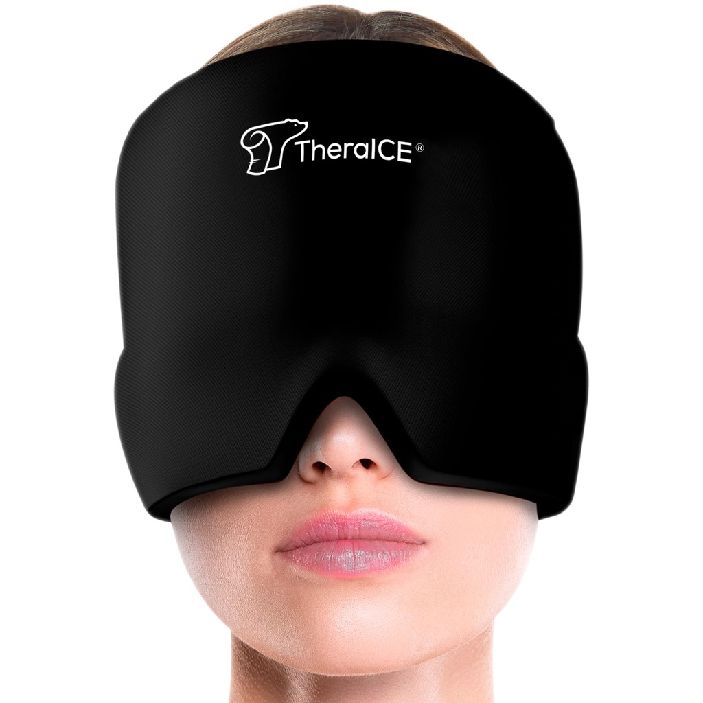 TheraICE Migraine Relief Cap, beruhigende Kopfschmerzen Hat Ice Pack Maske, Gesicht Kaltkompress Kühl Gel Kopf Wrap Produkte für Spannung, Stress & Hangover