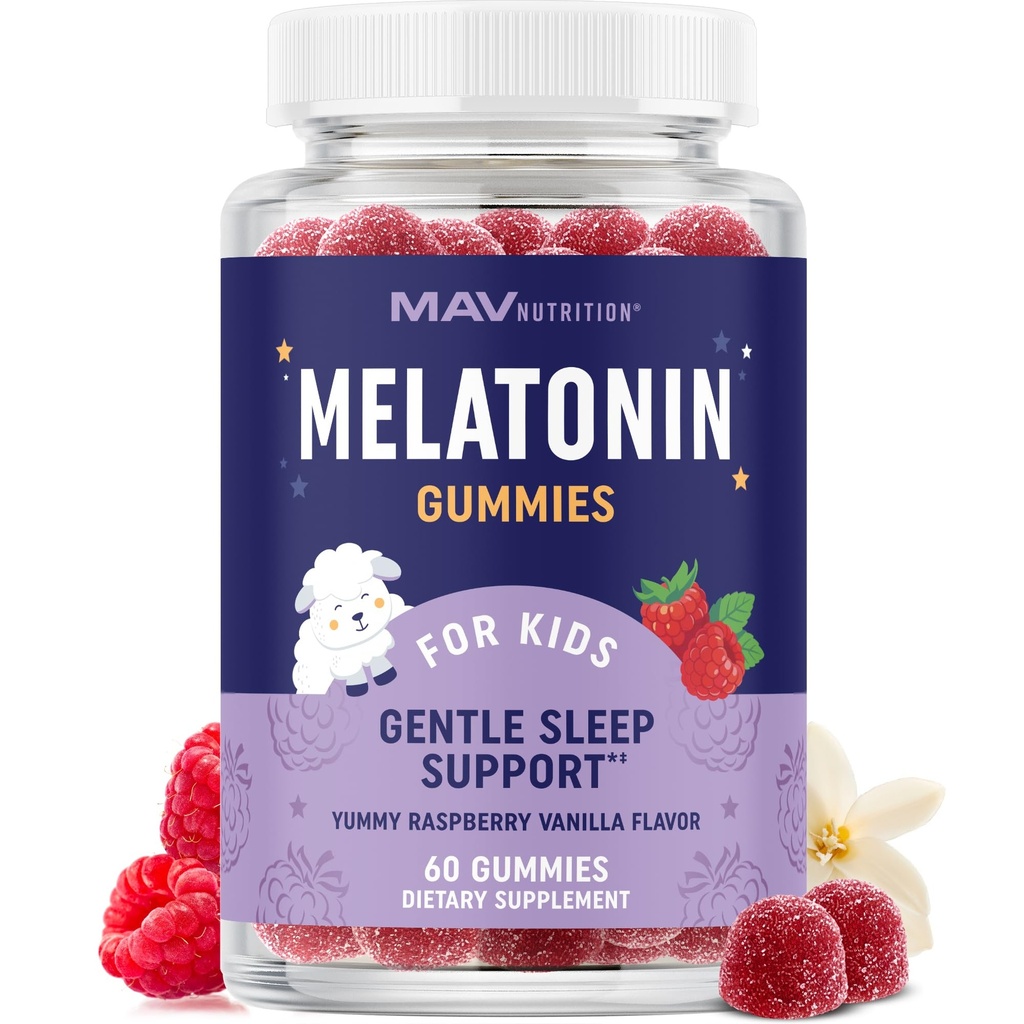 Melatonin Gummies per bambini | 0.5mg Per Gummy | Supporto per il riposo delicato per i bambini Età 2+ | Basso-Dose Chewable Rest Aid per i bambini | con Lemon Balm & Chamomile | Non-GMO, Terze parti testate 60ct
