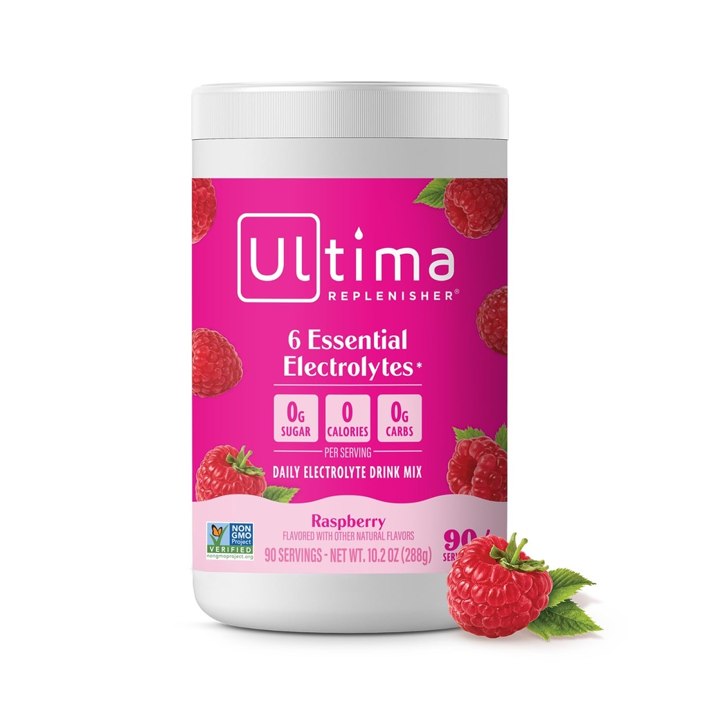 Miscelatore giornaliero di bevanda di elettrolita di ultima generazione – Sugar Free – Raspberry, 90 Serve – Polvere di idratazione con 6 elettroliti chiave e minerali Trace – Keto Friendly, Vegan, Non OGM