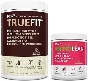 NUTRITION RSP TrueFit Protéine en poudre (chocolat 2 LB) avec AminoLean énergie de pré-entraînement (Watermelon 30 portions)