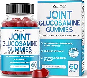 Glucosamin Chondroitin Gummis Joint Supplement - Glucosamine Gummis für Erwachsene Nahrungsergänzungsmittel - Gemeinsame Ergänzungen für Männer und Frauen - Delicious Raspberry Flavor - (60 Count)