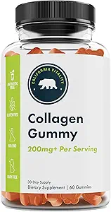 Gomma di collagene 200mg+ con vitamina C, vitamina E, biotina e zinco – Supporto complessivo – Gluten-Free, Non OGM, Dairy-Free – 60 Gummies – 30 giorni di alimentazione - Made in Italy