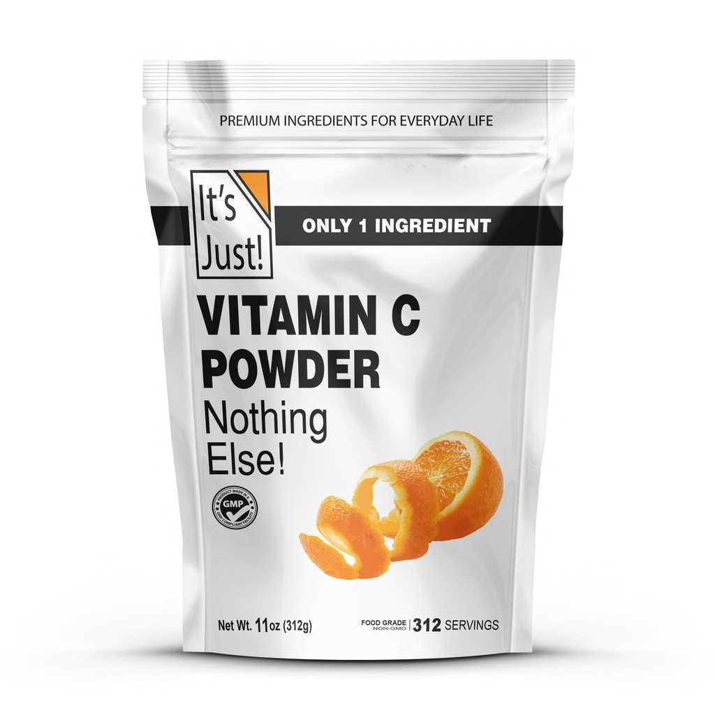 Es ist Just! - Vitamin C Pulver, 100% reine L-Ascorbinsäure, Lebensmittelklasse, Immununterstützung, hausgemachte Kosmetik (11oz)