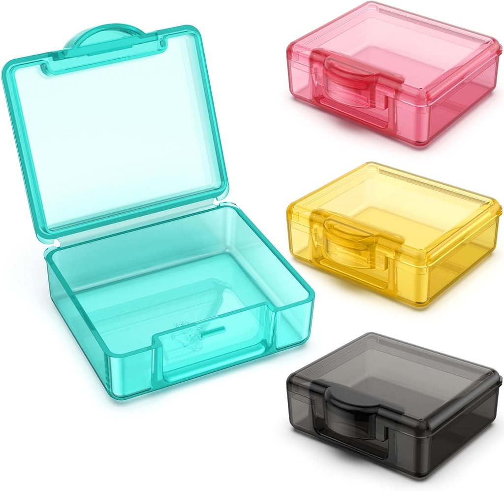 Kleine Pille Box 4 Stk,Cute Travel Pill Organizer Gehäuse Mini Tiny klar Kunststoff-Speicherbehälter für Taschengeld