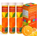 Vitamin C Effervescent Tabletten 1000mg mit Magnesium Zink Vitamin E & Kalium Vitamina C Efervescente 60 Tabellen 3 Packung Vitamina C