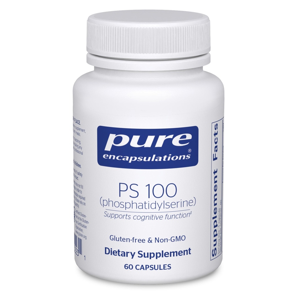 Reine Kapseln PS 100 | Phosphatidylserin Aminosäure Ergänzung für Gehirn und Gedächtnis* | 60 Kapseln