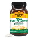 Country Life Kaubare Papaya Enzyme für Verdauungsunterstützung - Natürliche Ananas & Papaya Flavor, Assists with Nutrient Absorption, Enthält Papain & Protease - 200 Ct