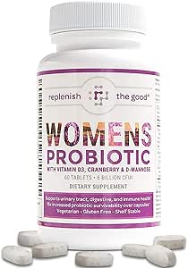 Probiotika für Frauen - Unterstützt Verdauungs- & Vaginale Gesundheit mit D3, Prebiotics & Cranberry - Verteidigt gegen UTI & Hefe - 15x Mehr Effektive als normale Kapseln (60 Count)