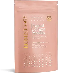 Peptides de collagène prénatal - Protéine de collagène alimentée par l'herbe, avec acide glycine et amino pour la grossesse et postpartum - Aide Digestion, santé immunitaire, plancher pelvien et récupération postpartum (16 oz.)