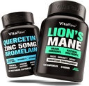 Lions Mane Mushroom Kapseln + Zink Quercetin mit Bromelain Supplement