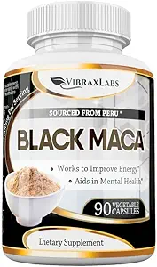 Polvere di radice di maca nera capsule per gli uomini e le donne – 100% Wildcrafted Peruvian Gelatinized 1000mg, Supporta energia sana e prestazioni, alta potenza e assorbimento, non OGM, 90 capsule, Made in USA