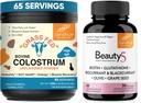 Sandhu's Pure Bovine Colostrum Powder Supplement für Mensch und Schönheit5 Vegetarische Kapseln| Immune, Gut, Muskel, Haar, Haut und Nagel Gesundheitsunterstützung| Non-GMO